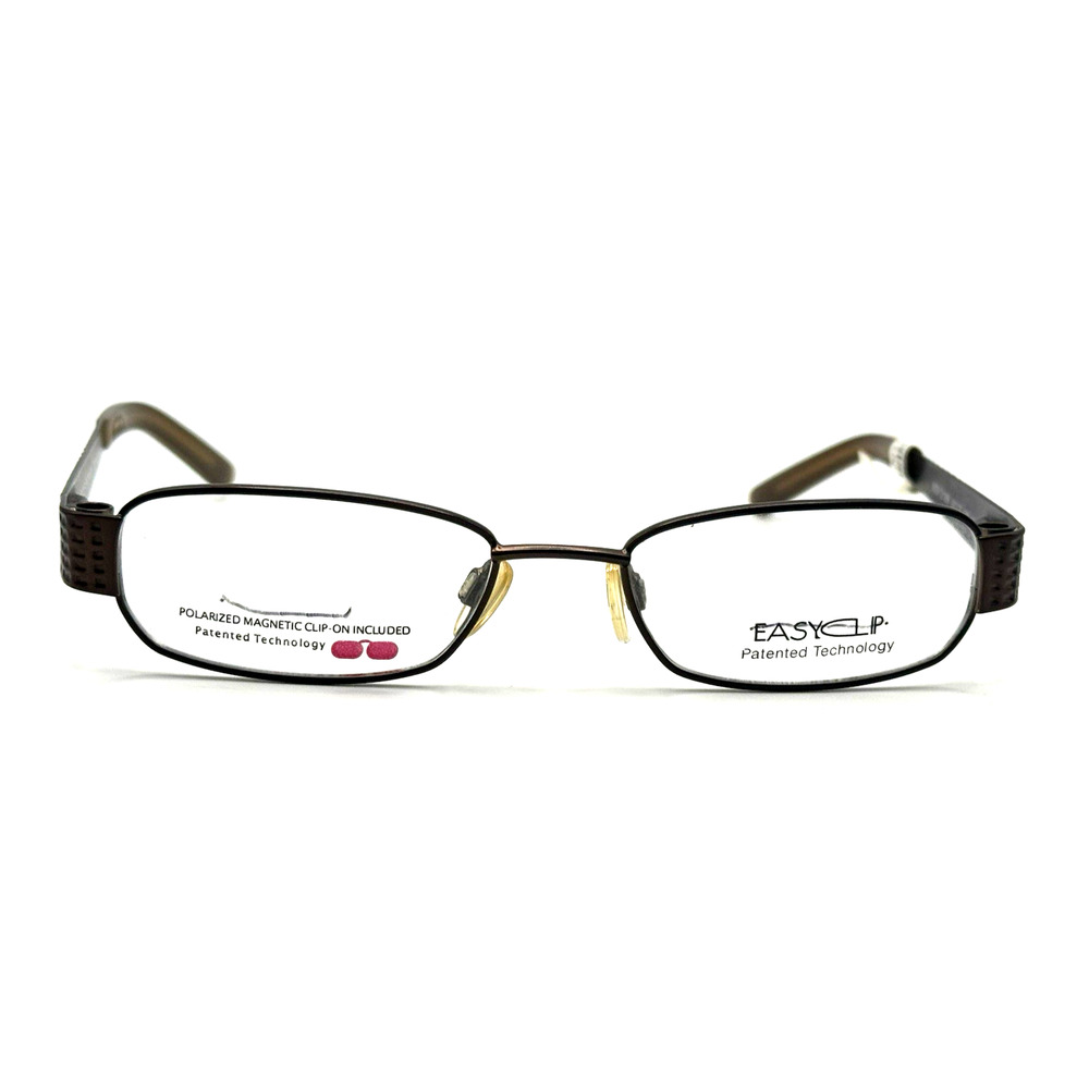 EASYCLIP O1088 BROWN EYEGLASSES SUNGLASSES FRAMES 49-17-135
